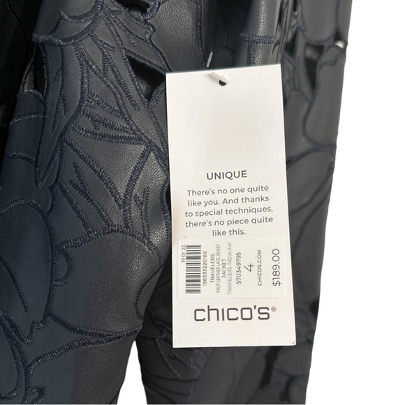 NWT Chico’s Faux Leather Jacket - Picture 7 of 8